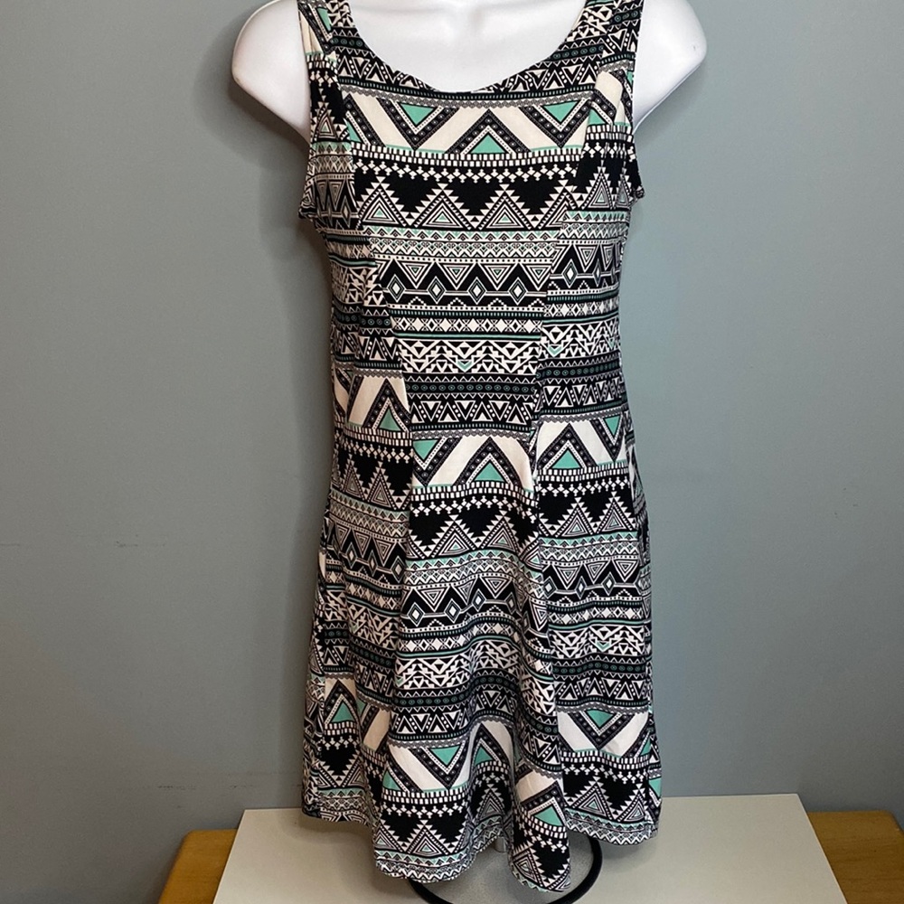 Mudd Aztec mini sleeveless dress S